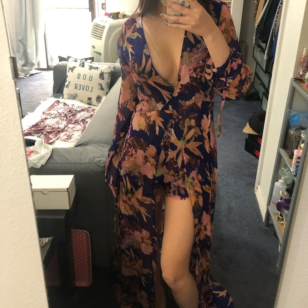 Super cute floral long romper/ jumpsuit